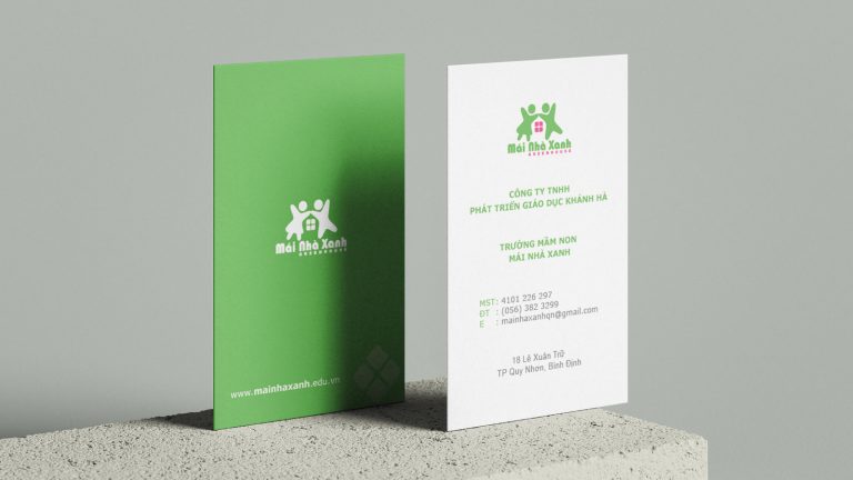 thiết kế logo mái nhà xanh